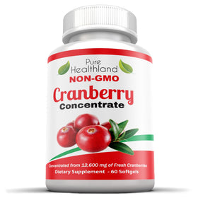Bouteille de concentré de canneberge Pure Healthland 252mg 60 gélules