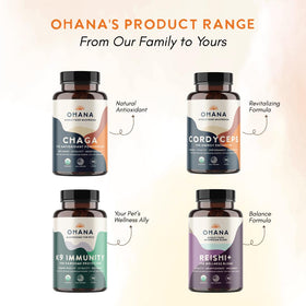 Bouteille de Cordyceps bio Ohana sur une table en bois