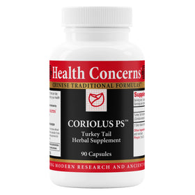 Bouteille de Coriolus PS de Health Concerns 1500mg 90 capsules vue de face