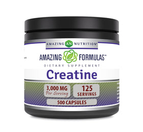 Bouteille de créatine monohydrate Amazing Nutrition 3000 mg vue de face