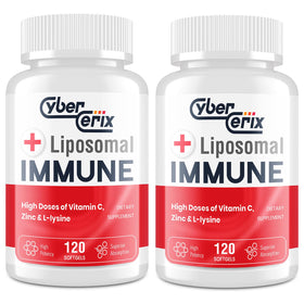 Bouteille de CyberCerix Liposomal L-Lysine 1500mg avec 240 capsules