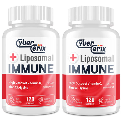 Bouteille de CyberCerix Liposomal L-Lysine 1500mg avec 240 capsules