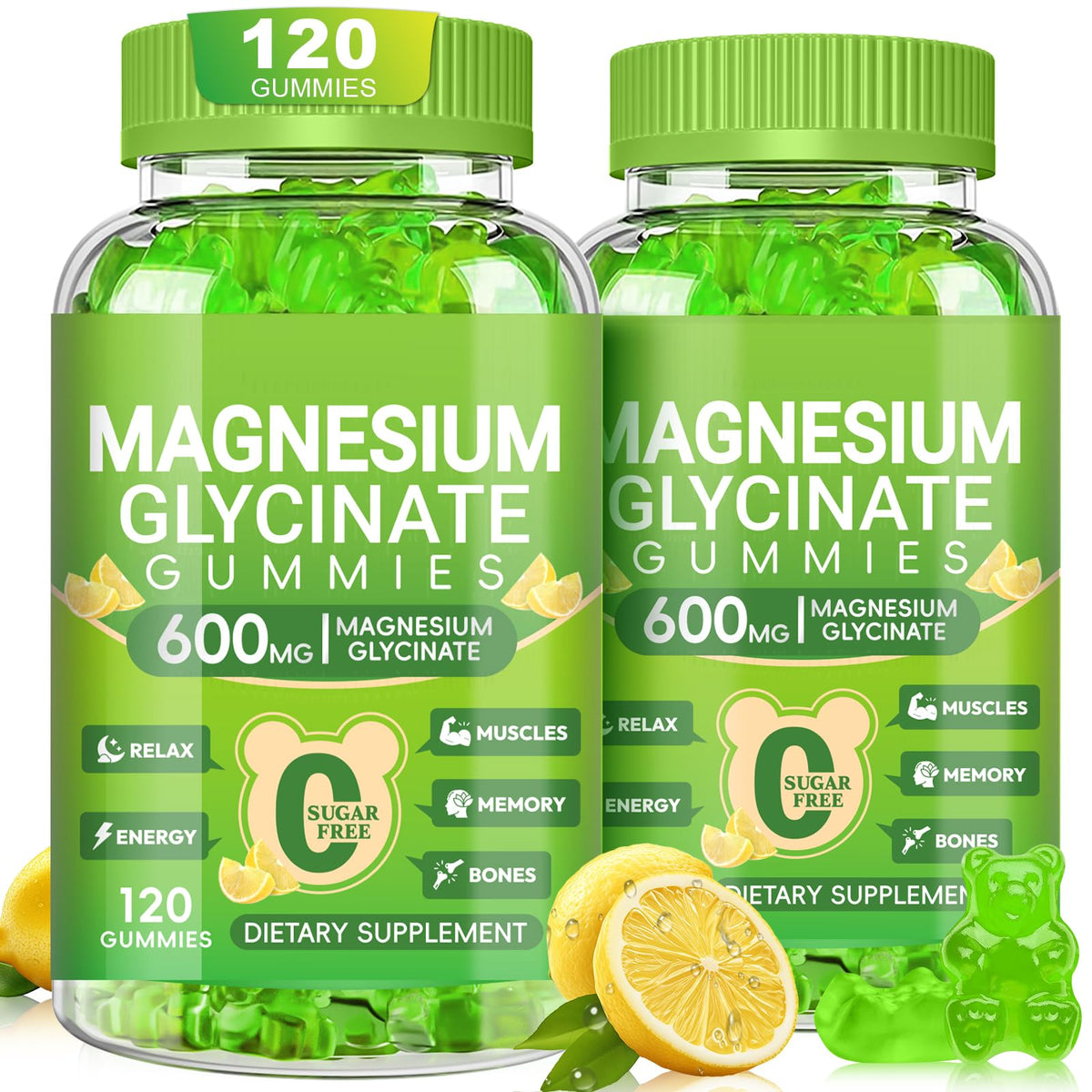 Bouteille de Cytona Gummies de Magnésium Glycinate 600mg vue de face