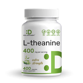 Bouteille de DEAL SUPPLEMENT L-Théanine 400mg, 400 capsules