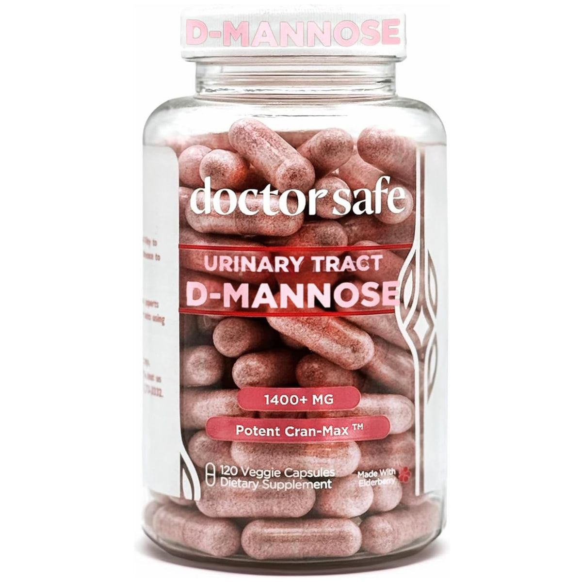 Bouteille de DOCTOR SAFE Cranberry D-Mannose 120 capsules vue de face