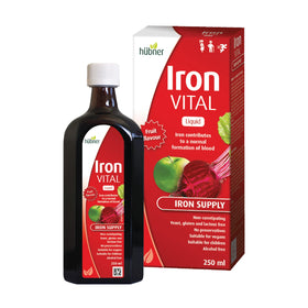 Bouteille de fer liquide hübner 250 ml avec étiquette fruitée
