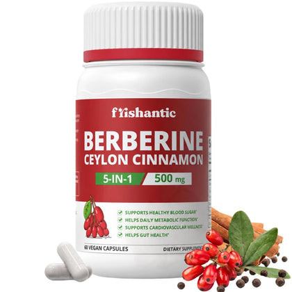 Bouteille de Frishantic Complément Alimentaire Berbérine HCl 500mg vue de face