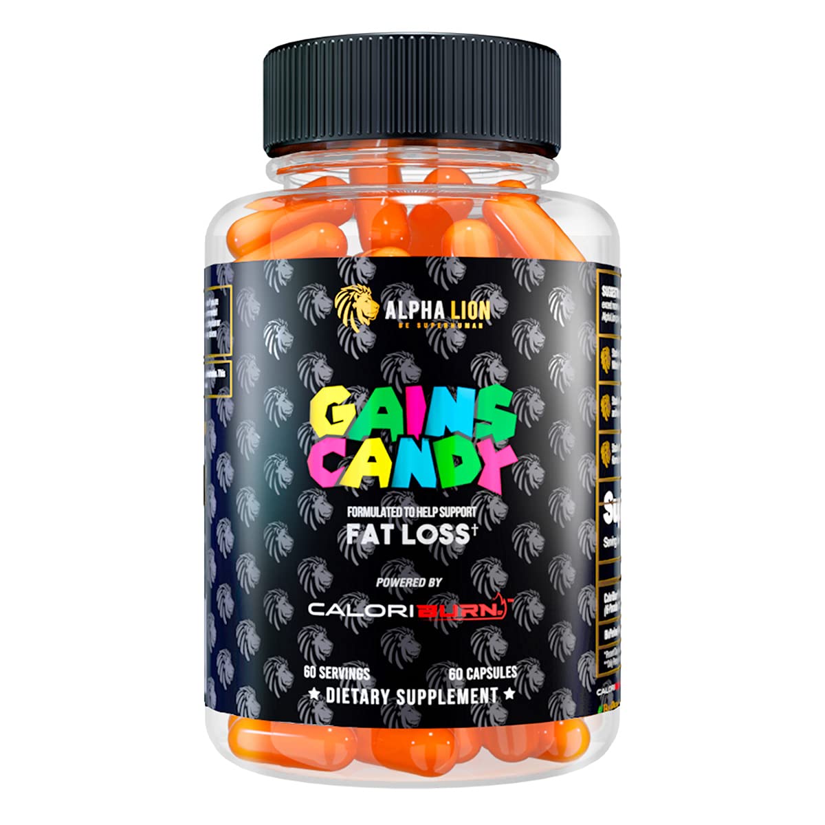Bouteille de Gains Candy d'ALPHA LION avec 60 capsules