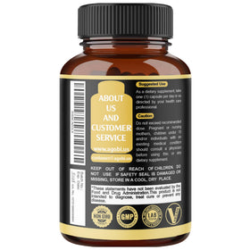 Bouteille de Garcinia Cambogia agobi avec des herbes en arrière-plan