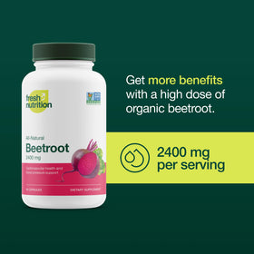 Bouteille de gélules de Betterave Bio Fresh Nutrition 2400mg