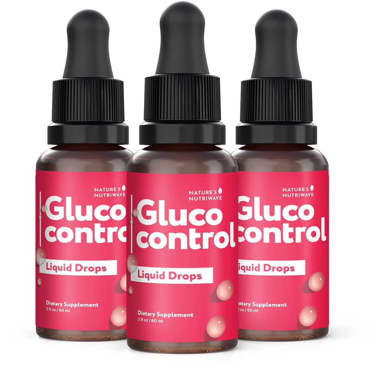 Bouteille de Gluco Control 60mL avec étiquette visible