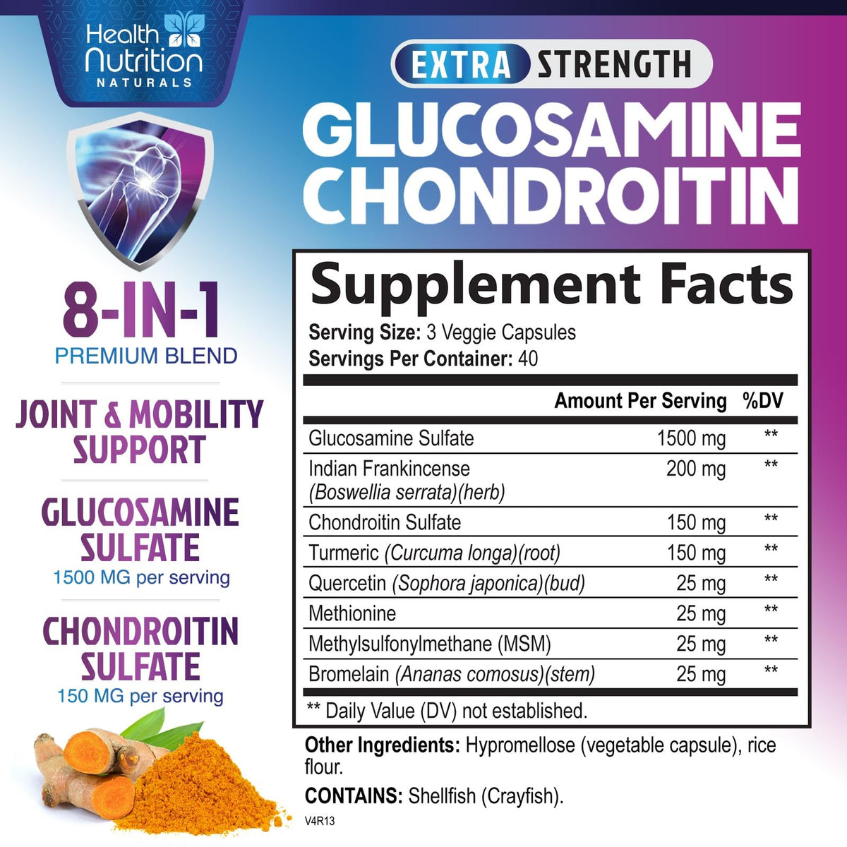 Bouteille de Glucosamine Chondroïtine 3X Force - 120 capsules