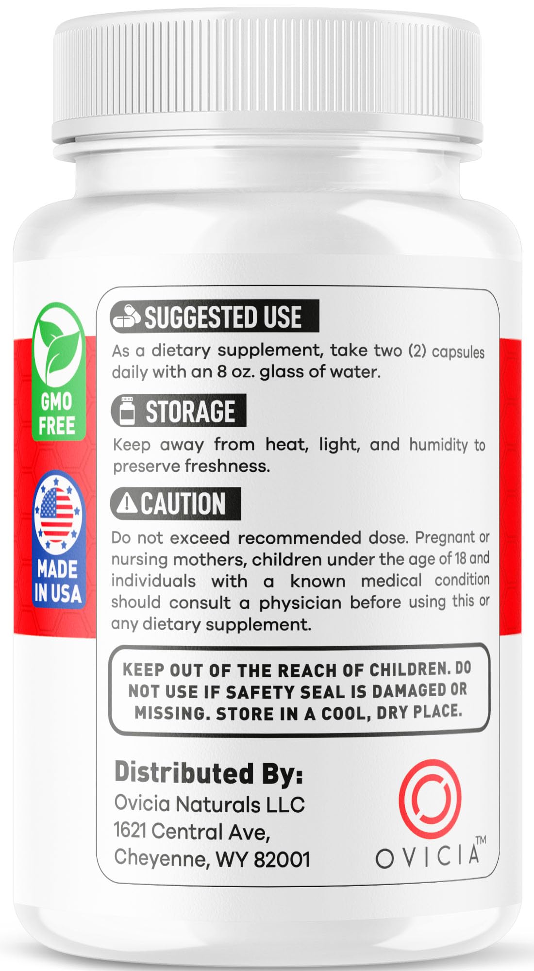Bouteille de Glyco Ultra Capsules OVICIA ouverte