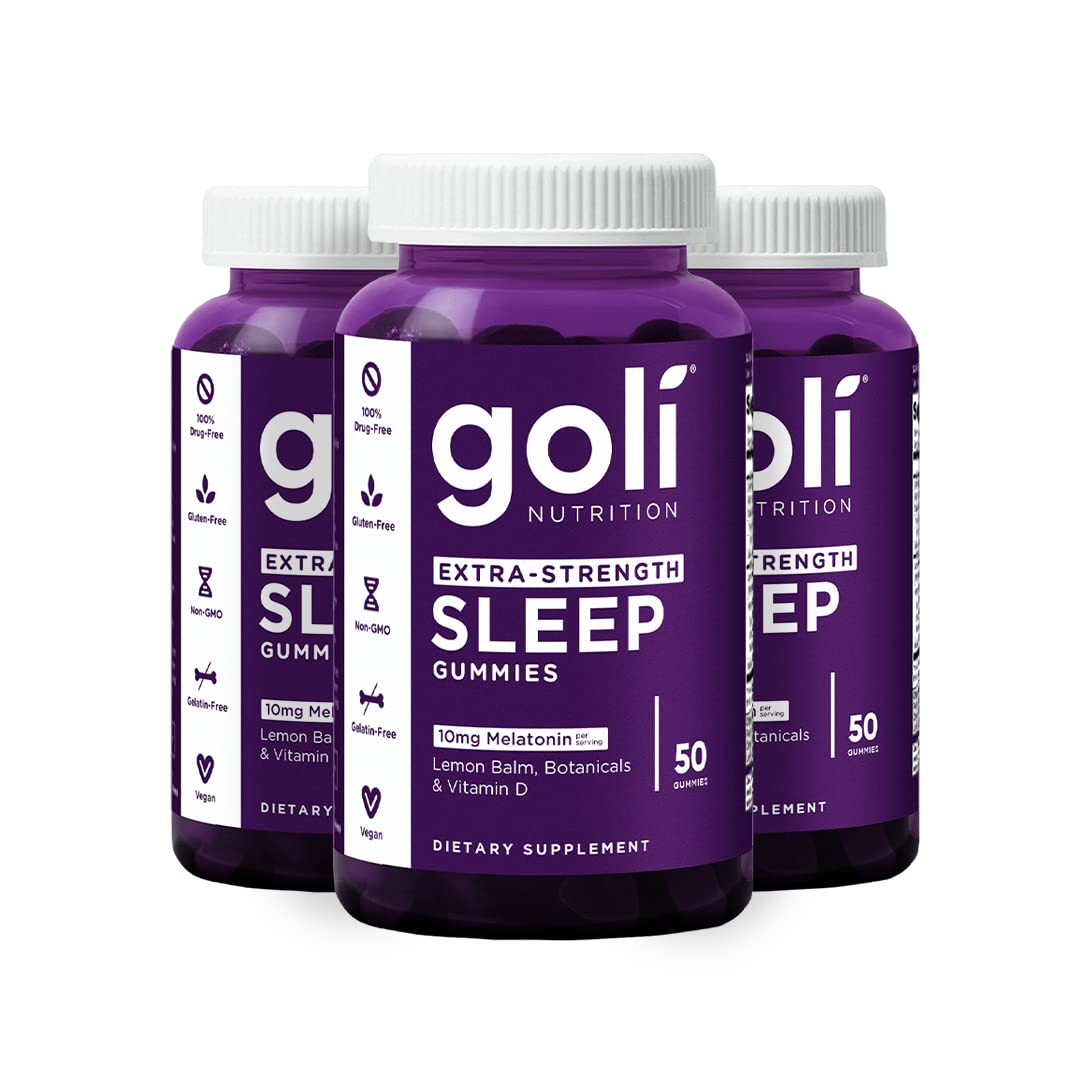Bouteille de Goli Gummies Sommeil Extra Fort 10mg Melatonine, 150 gummies