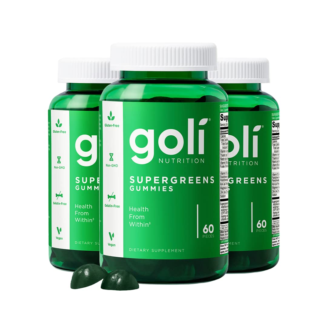 Bouteille de Goli SuperGreen Gummy avec 180 gummies végétaliennes