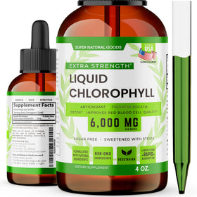 Bouteille de gouttes de chlorophylle liquide Super Natural Goods 120 ml vue de face