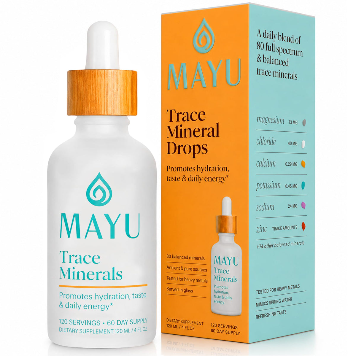 Bouteille de Gouttes de Minéraux Trace mayu, 120 doses