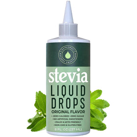 Bouteille de gouttes de stevia liquide NatriSweet vue de face