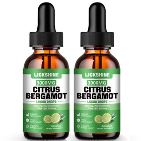 Bouteille de gouttes liquides de citron bergamote 3000mg lickshine vue de face