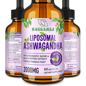 Bouteille de gouttes liquides liposomales d'Ashwagandha Sagllkli 2000mg vue de face