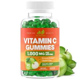 Bouteille de gummies à la vitamine C Just Nutrients 1000mg vue de face