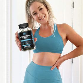 Bouteille de gummies Ashwagandha Effective Nutra 1500 mg avec étiquette claire