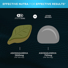 Bouteille de gummies Ashwagandha Effective Nutra ouverte montrant les gummies
