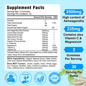 Bouteille de gummies Ashwagandha Vazatisi avec étiquette