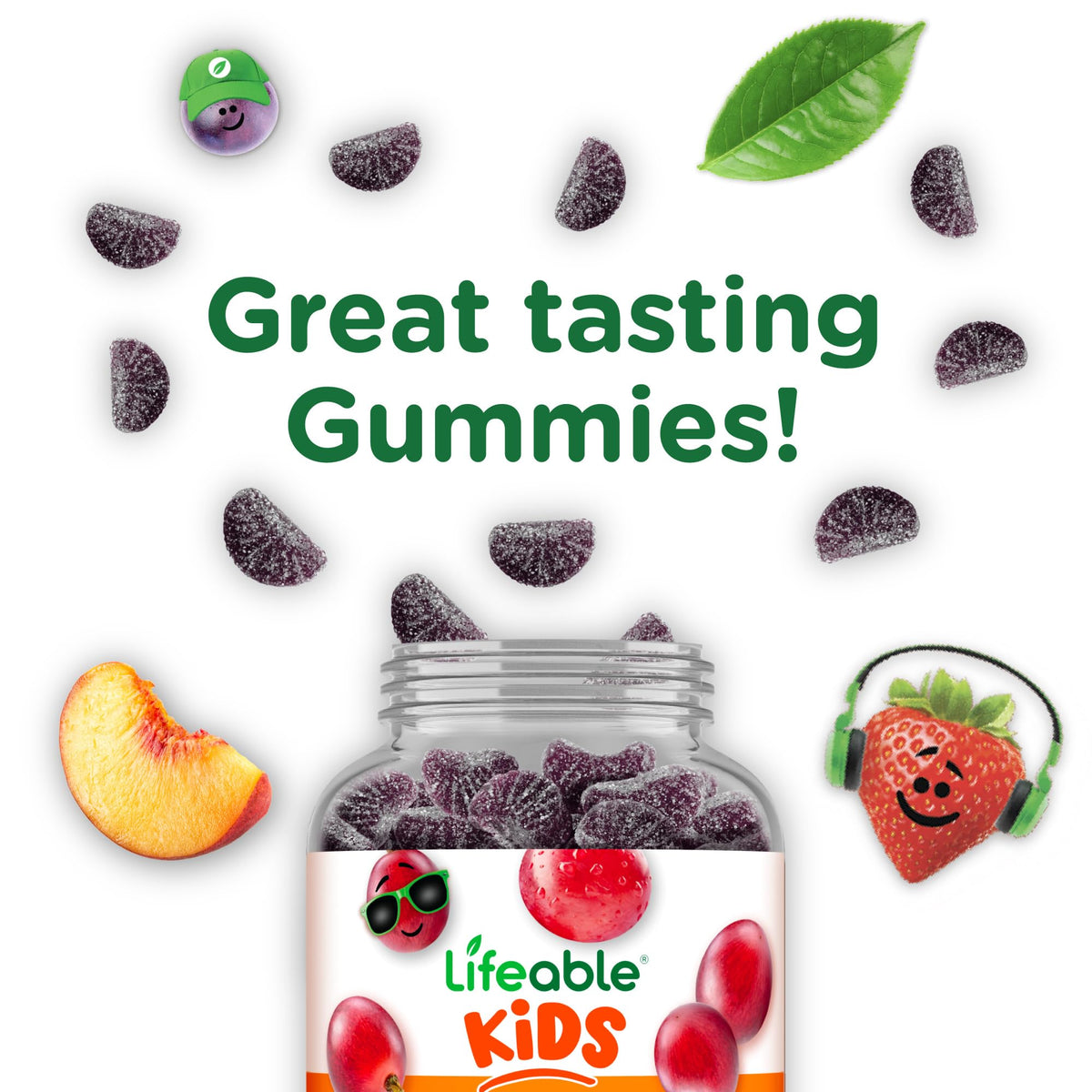 Bouteille de gummies au fer Lifeable sur une table