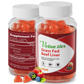 Bouteille de gummies au foie de boeuf Velna zivs vue de face