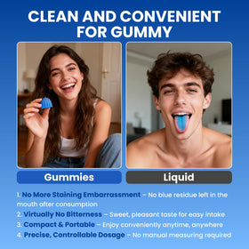 Bouteille de gummies Aube'Azur ouverte avec gummies visibles