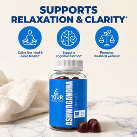 Bouteille de gummies avec étiquette 4 Your Wellness