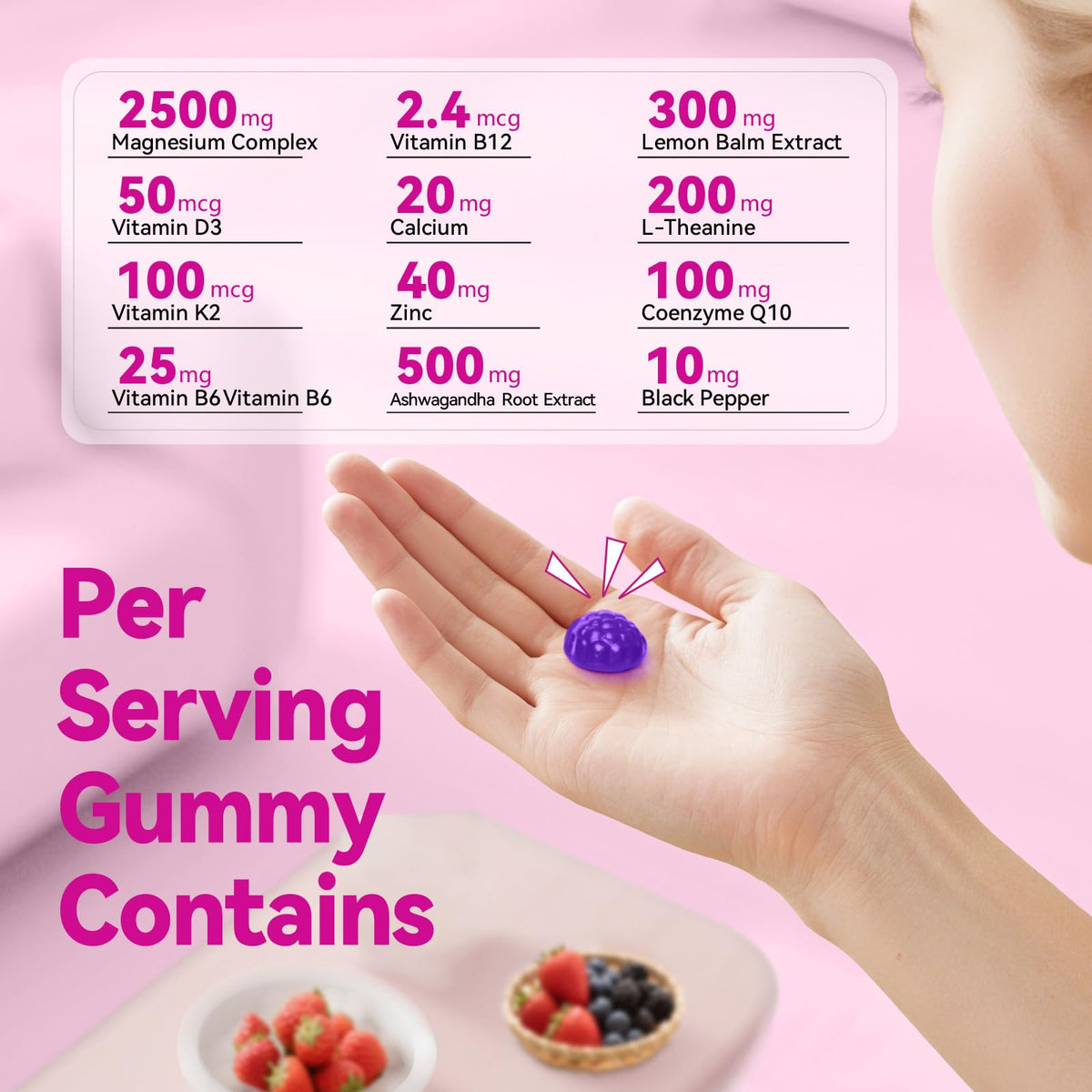 Bouteille de gummies avec étiquette PeakVigor