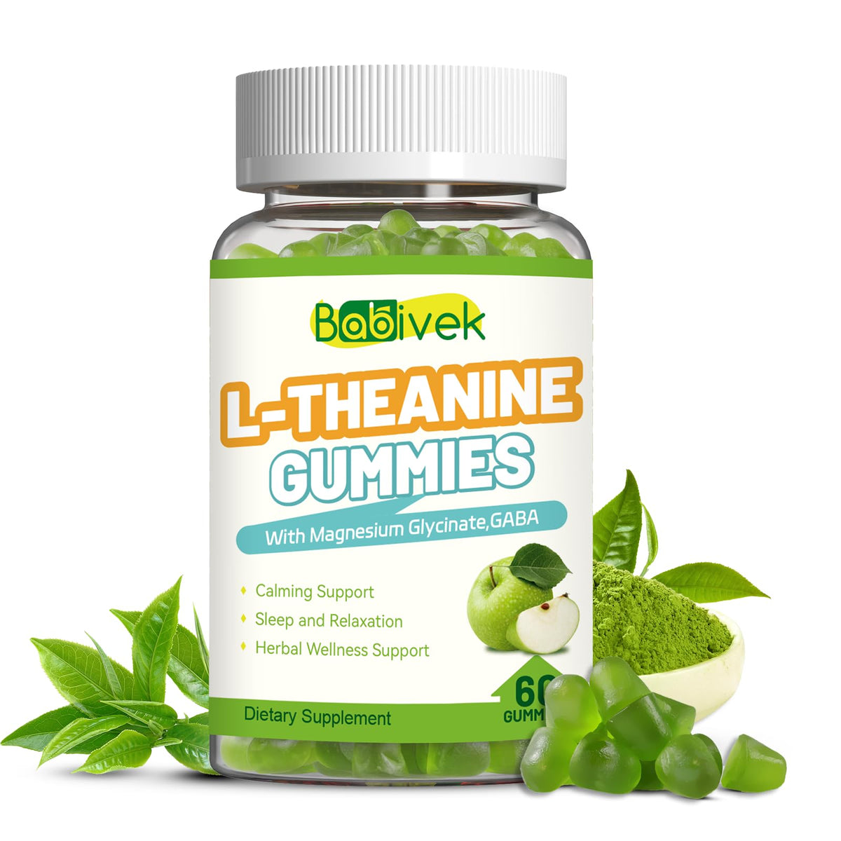 Bouteille de gummies Babivek L-Theanine 400mg vue de face