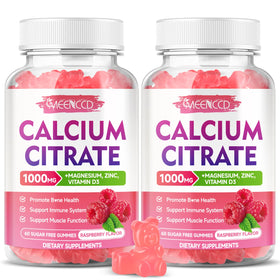 Bouteille de gummies Calcium Citrate 1000mg MEENCCD vue de face