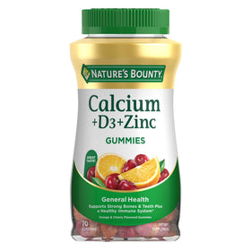 Bouteille de gummies Calcium + D3 + Zinc Nature's Bounty, 70 pièces