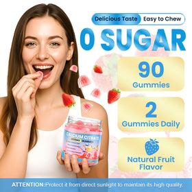 Bouteille de gummies calcium WyuuKi ouverte