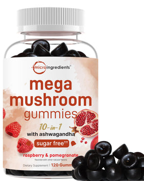 Bouteille de gummies champignons Micro Ingredients vue de face