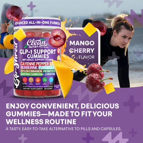 Bouteille de gummies Clean Nutraceuticals ouverte, vue sur le contenu