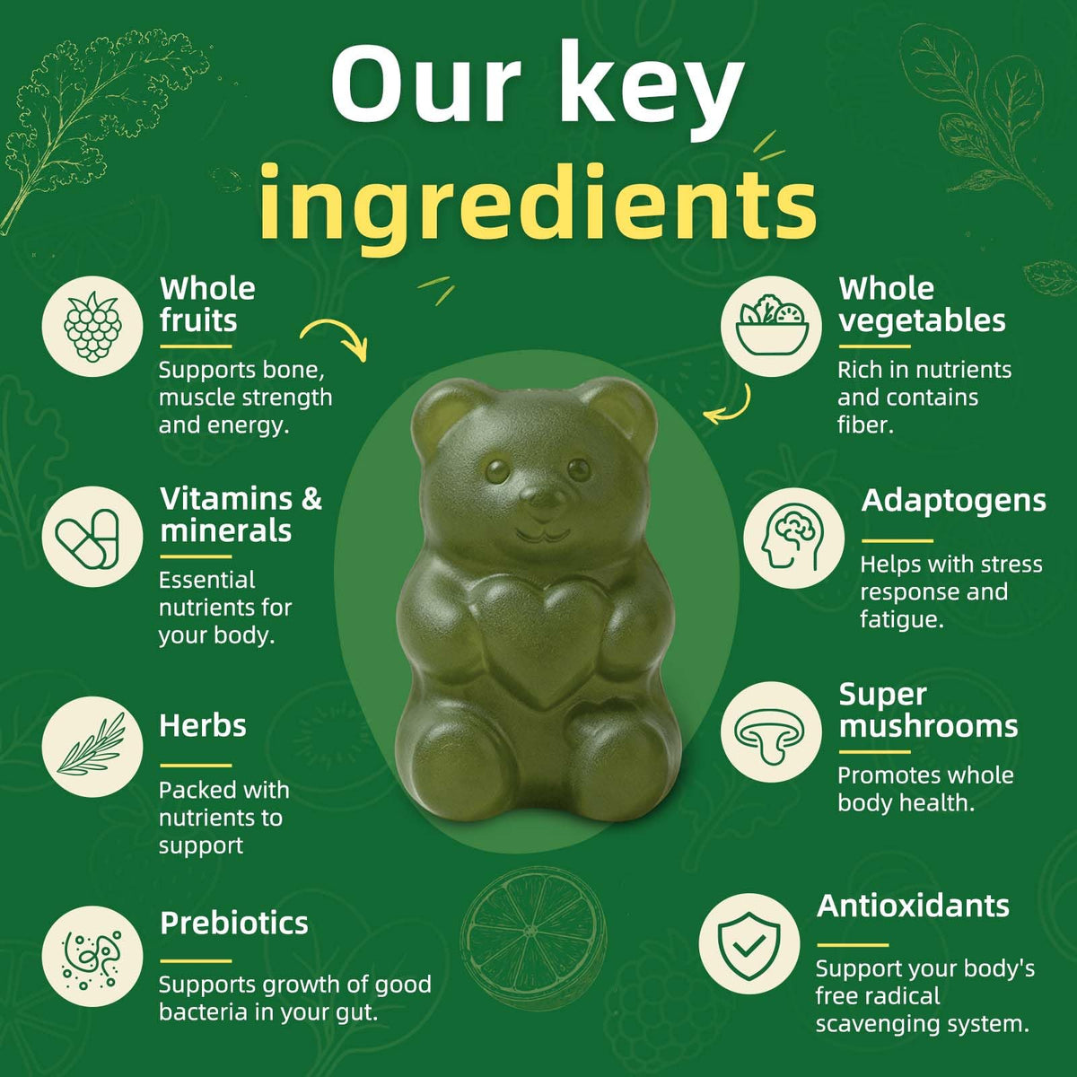 Bouteille de gummies COOLKIN Super Greens ouverte