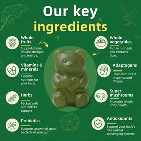 Bouteille de gummies COOLKIN Super Greens ouverte