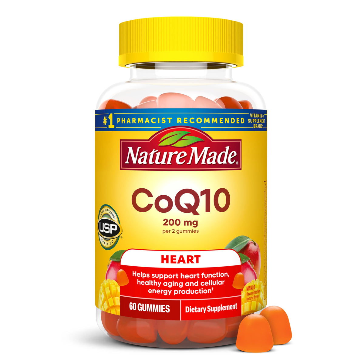 Bouteille de gummies CoQ10 Nature Made 200 mg, 60 pièces