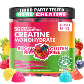 Bouteille de Gummies Créatine Monohydrate Novomins 5000mg vue avant