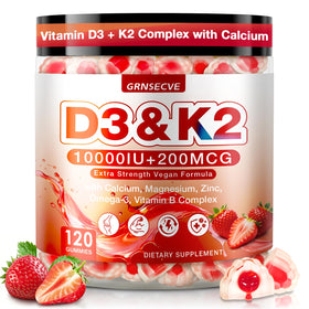 Bouteille de gummies D3 K2 GRNSECVE avec 120 unités