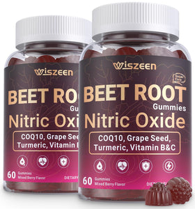 Bouteille de gummies de betterave Wiszeen 60 unités, vue avant