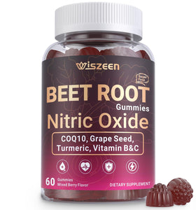 Bouteille de gummies de betterave Wiszeen 60 unités vue de face