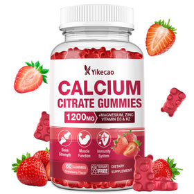 Bouteille de gummies de calcium citrate Yikecao, 60 pièces