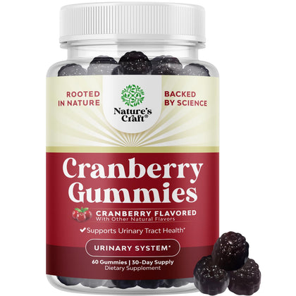 Bouteille de gummies de canneberge Natures Craft 60 pièces