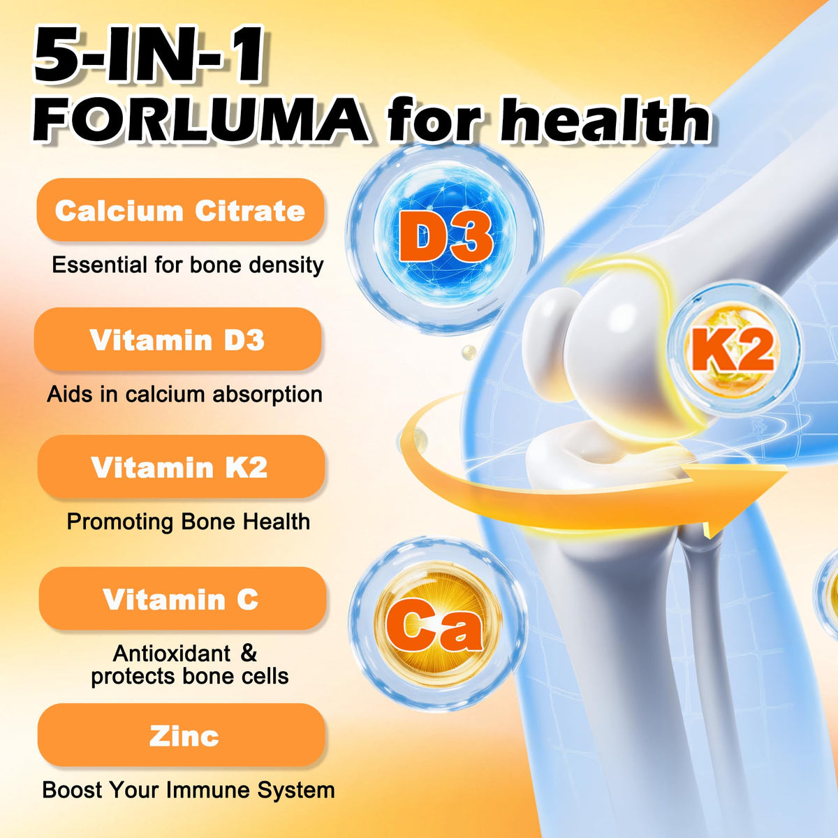 Bouteille de gummies de citrate de calcium tsunshnes avec étiquette