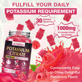 Bouteille de gummies de citrate de potassium VAJYKEWJY ouverte